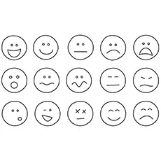 Multiple emotions coloring page