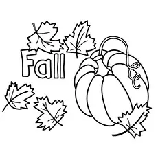 Fall pumpkin fruit coloring page