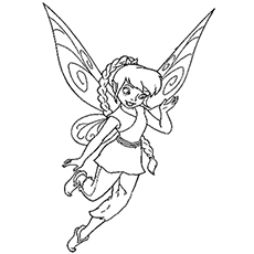 Beautiful fairy Fawn flying, Tinkerbell coloring page