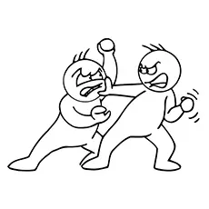Fighting emotion coloring page