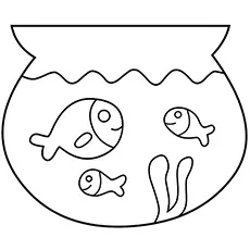 The fish bowl coloring page