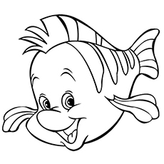 Flounder fish coloring page