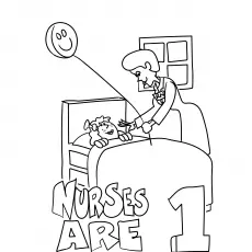 Female friendly Nurse coloring page