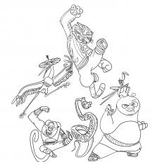 Kung Fu Panda Furious Five coloring page