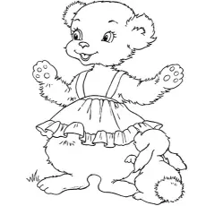 Girly teddy bear coloring page_image