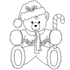 Teddy bear greeting card coloring page