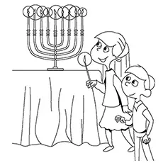 Hanukkah winter solstice coloring page