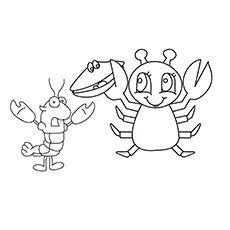 The Happy Girl Crab coloring page