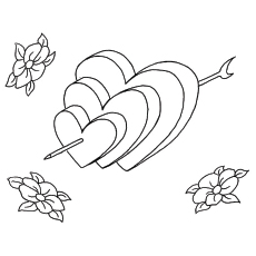 Beautiful hearts Valentines day coloring page