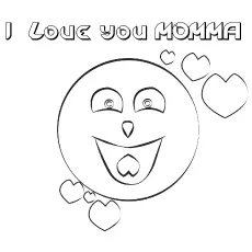 The I love you mamma, emotions coloring page