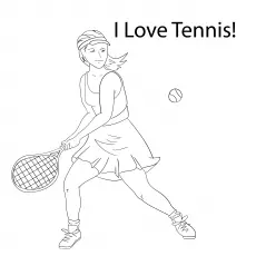 I love tennis coloring page