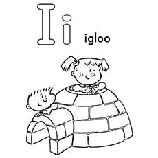 I for igloo winter coloring page