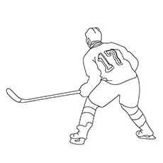 The intense hockey player coloring page