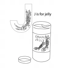 Jelly, letter J coloring page