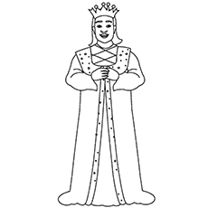 King, letter K coloring page