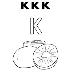 Kiwi, letter K coloring page