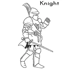 Knight, letter K coloring page_image