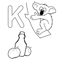 Koala & ketchup, letter K coloring pages_image