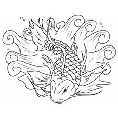 Koi fish coloring page