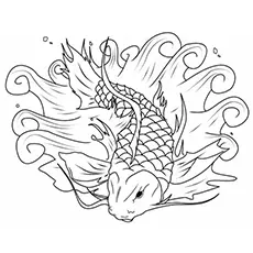 Koi fish coloring page