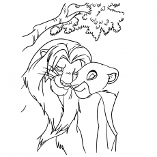 The lion and lioness coloring page