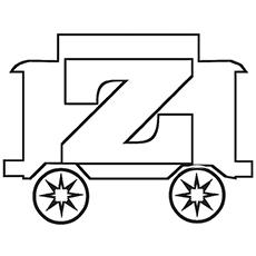 Little cart with letter Z coloring page