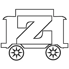 Little cart with letter Z coloring page_image