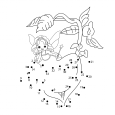 Little fairy dot to dot coloring page