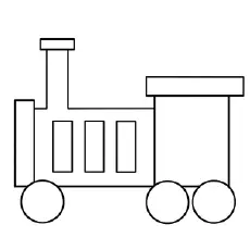 Little train engine coloring page