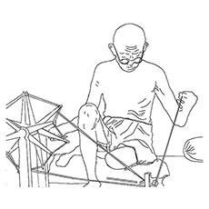 The Mahatma Gandhi, India coloring page