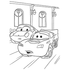 The McQueen with Sally coloring page
