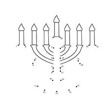 Menorah dot to dot coloring page