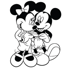 Mickey And Minnie Valentines day coloring page