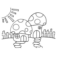 The Mushroom Houses coloring page