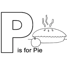 Pie, letter P coloring page