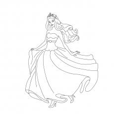 Princess, letter P coloring page