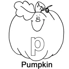 Pumpkin, letter P coloring page