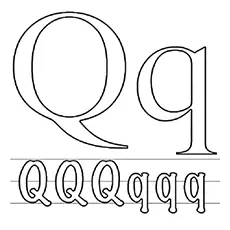 Q and q, coloring page