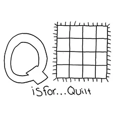 Quilt, letter Q coloring page