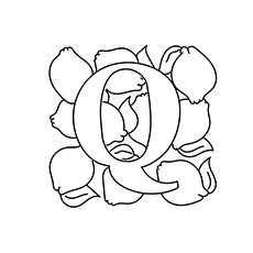 Quince, letter Q coloring page