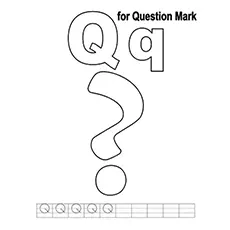 Question mark, letter Q coloring page