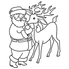 Reindeer in winter coloring page