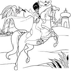 Jumping Sahara horse coloring page