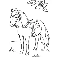 Samson horse in a garden coloring page