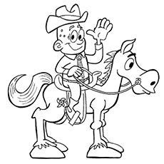 The say hi to Mr. Cowboy coloring page
