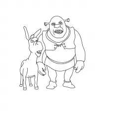 The Shrek with Donkey colorimg page