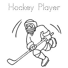 A hockey player coloring page