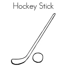Hockey stick coloring page