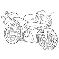 Stylish motorcycle coloring page