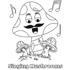 The Singing Mushrooms coloring page